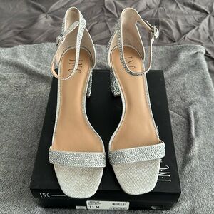 Sparkly rhinestone chunky heels worn twice